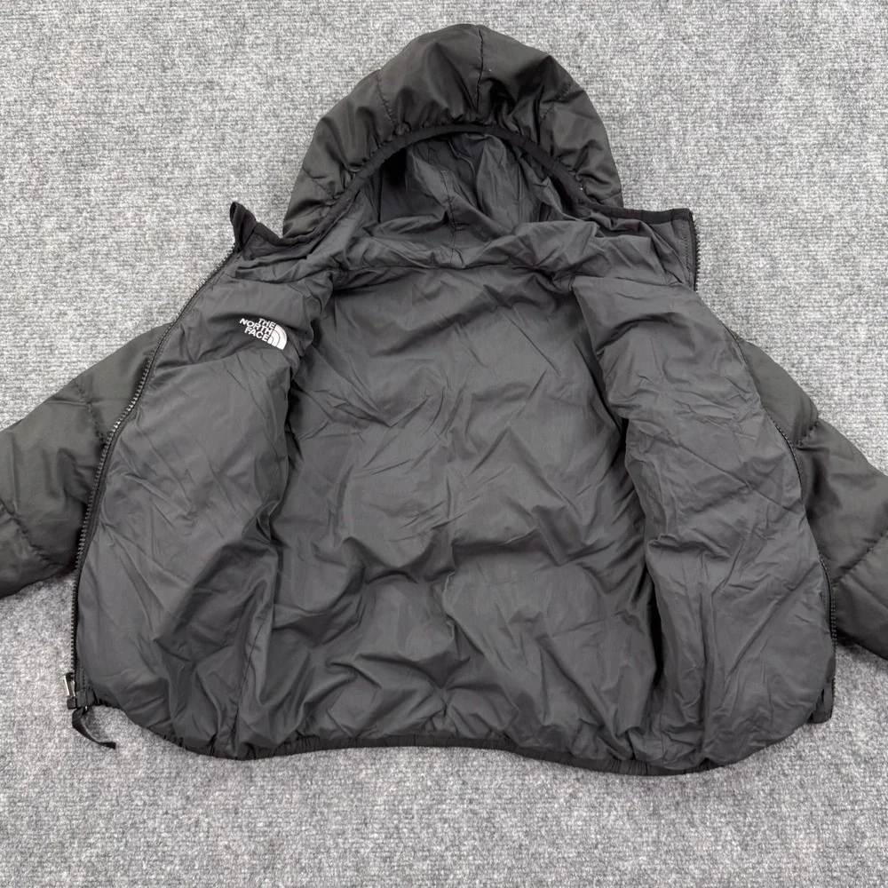 The North Face 550‎ Down Puffer Jacket 4T Black Hooded Insulated Kids